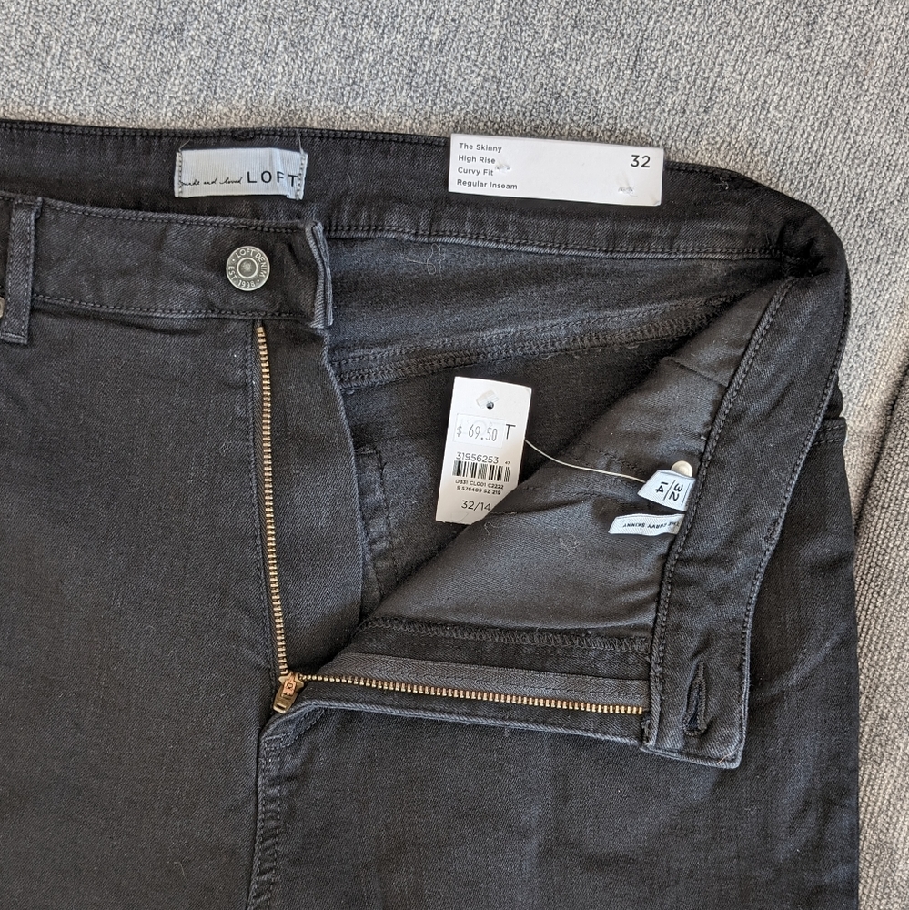 Loft skinny high rise curvy black jeans